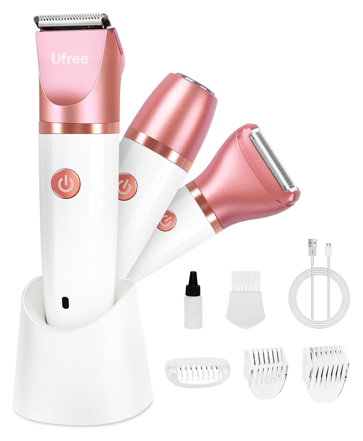 Electric Bikini Trimmer for Women - Waterproof Rechargeable Razor with Ceramic Blade | Personal Groomer for Legs & Pubic Hair - Purple