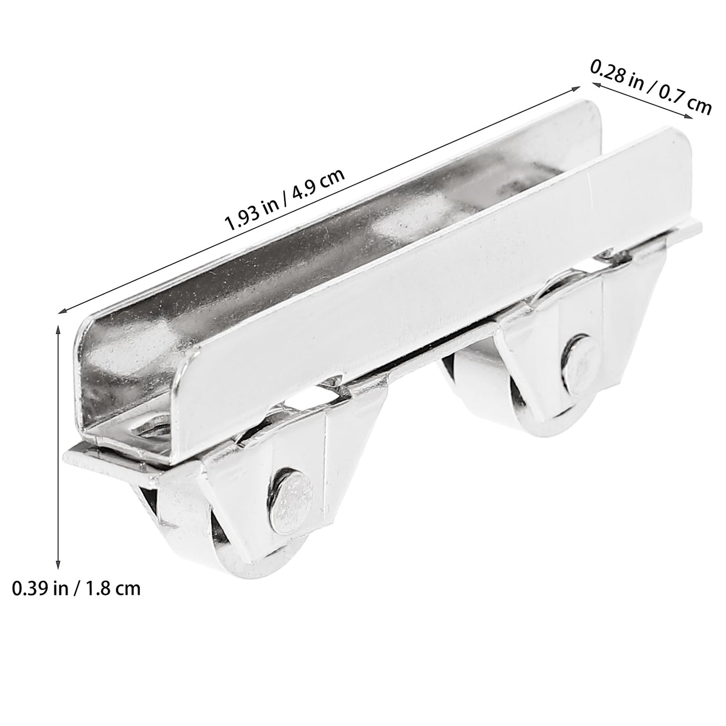 Angoily Showcase Window Roller, 10Pcs Sliding Door Rollers Replacement for 5-6mm Thick, Stainless Steel Mini Sliding Screen Door Wheels 7.0mm Pulley Clamp for Wardrobe Cupboard Closet