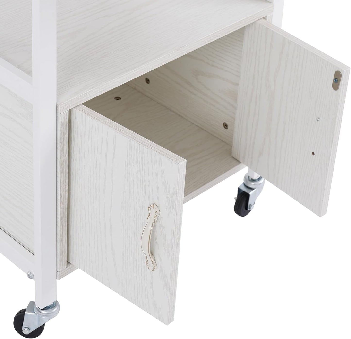 Salon Storage Trolley Cart - Movable Beauty Organizer with Drawers | Stylish White Hair Salon Station