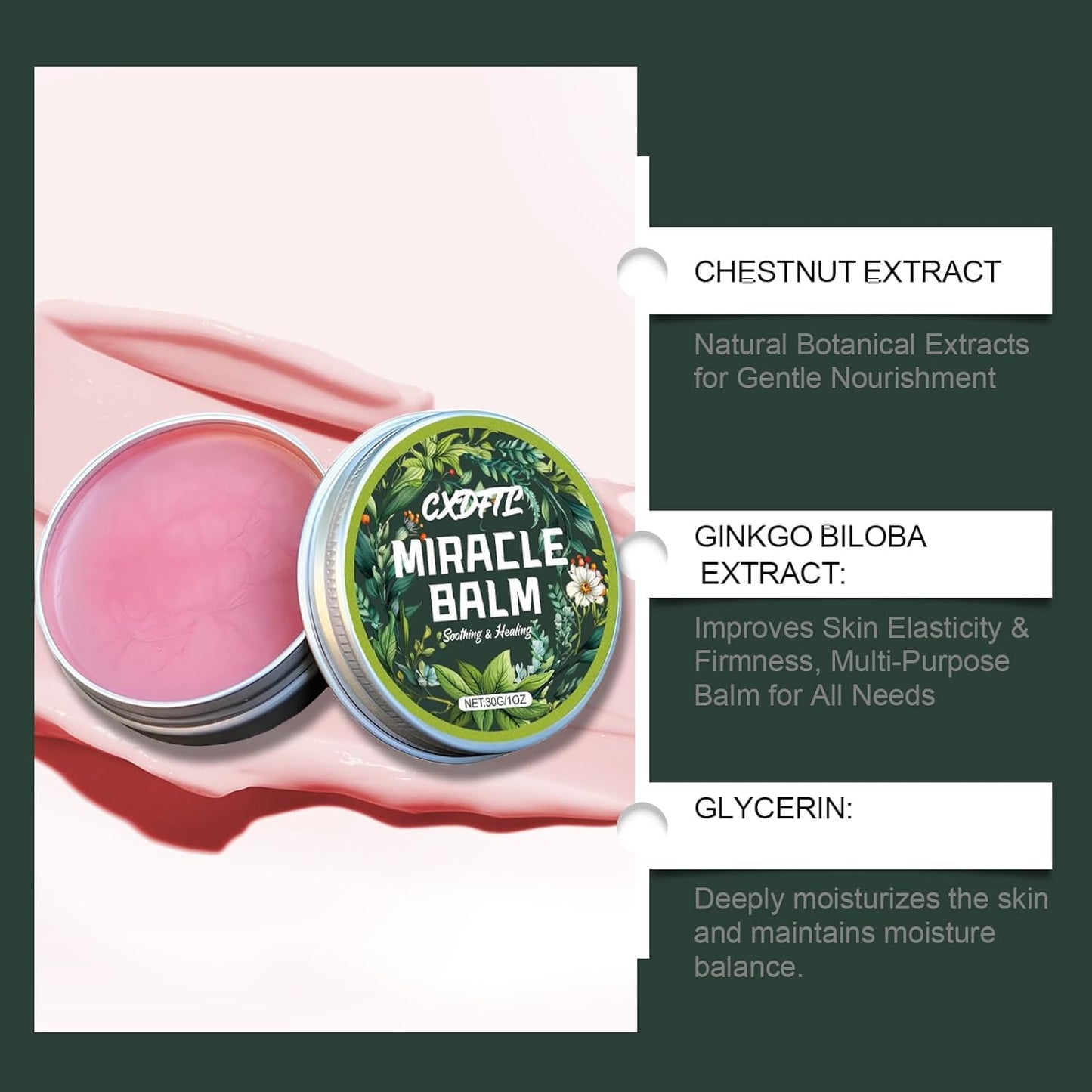 Miracle Balm - Moisturizing Balm for Legs, Arms & Back | Natural Ingredients, 2 oz (2 Pack)
