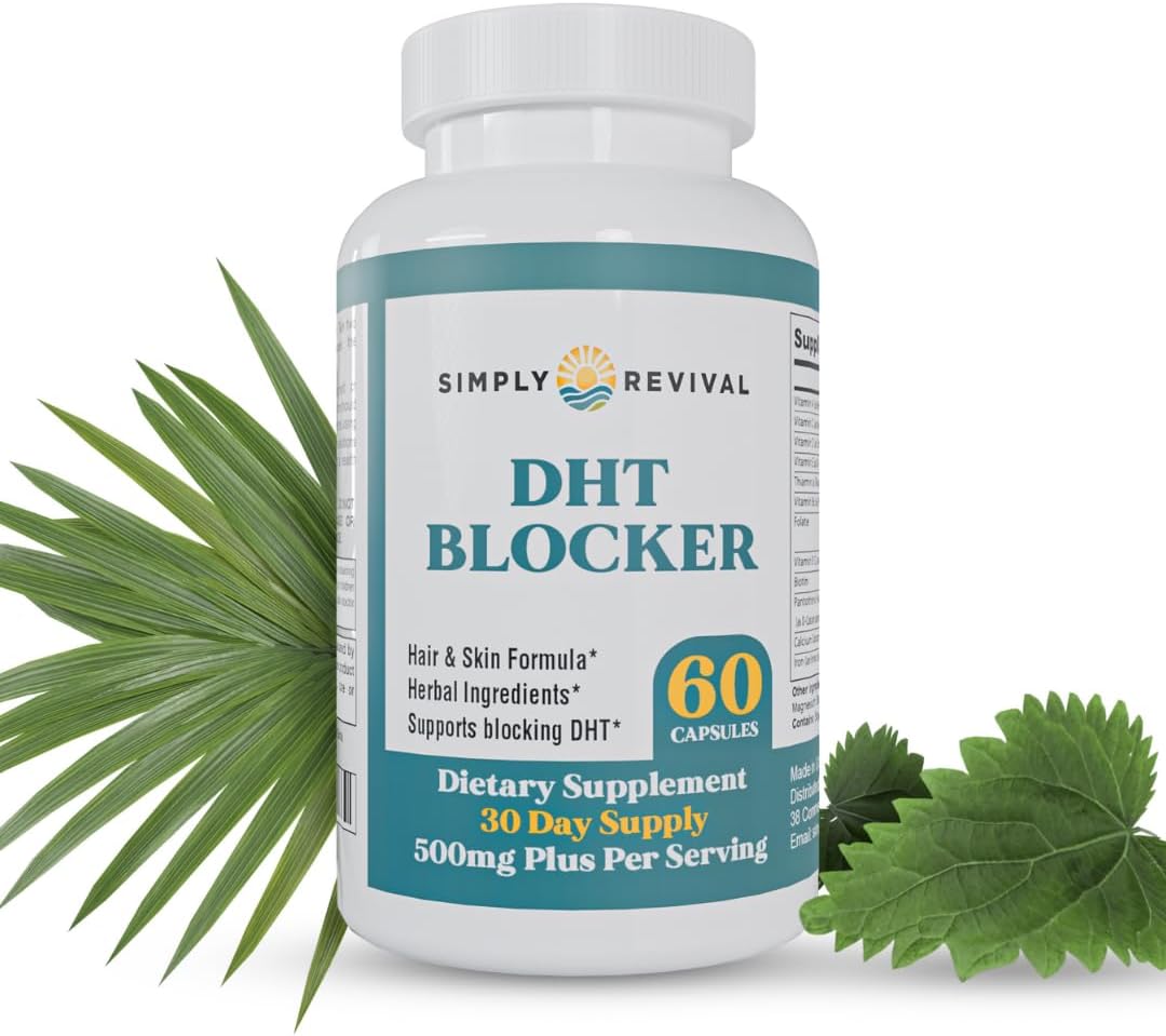 DHT Blocker Supplement for Hair Growth | Saw Palmetto & Herbal Blend - 60 Capsules for Men & Women