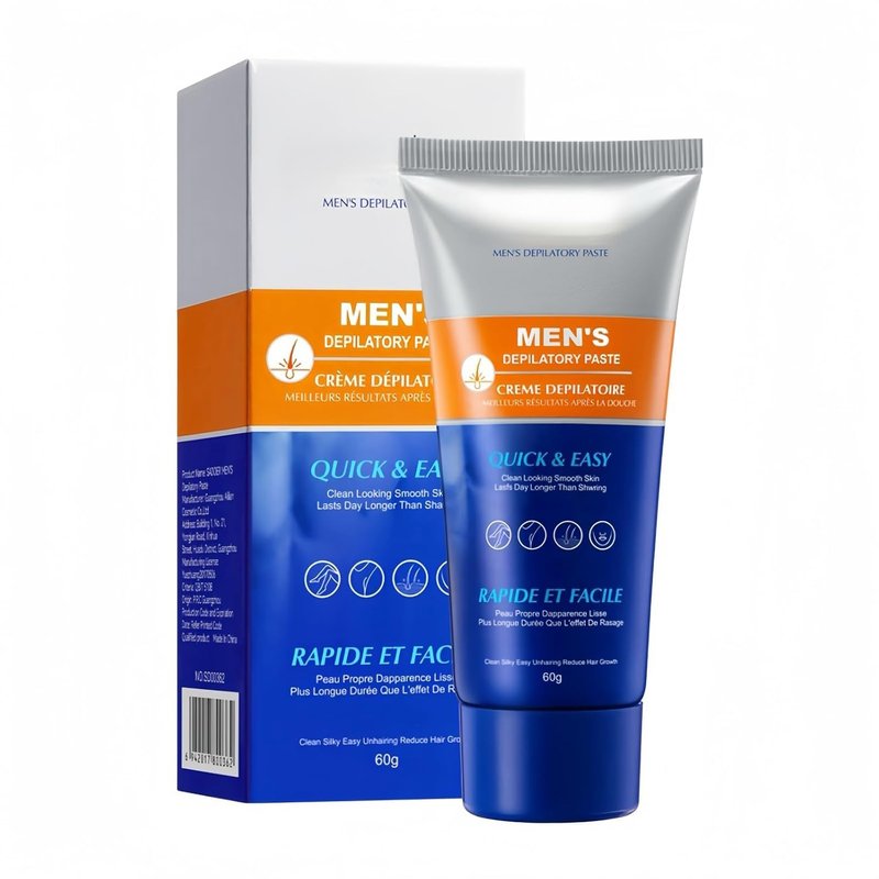 LINEDSON Hair Removal Cream for Men Effective Gentle Hair Remover Painless Soothing for Male Body facial leg Hair Depilatory Cream 60g
