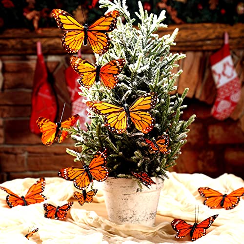 Yinder Orange Halloween Monarch Butterfly Hair Clips 24pcs Costume Accessories