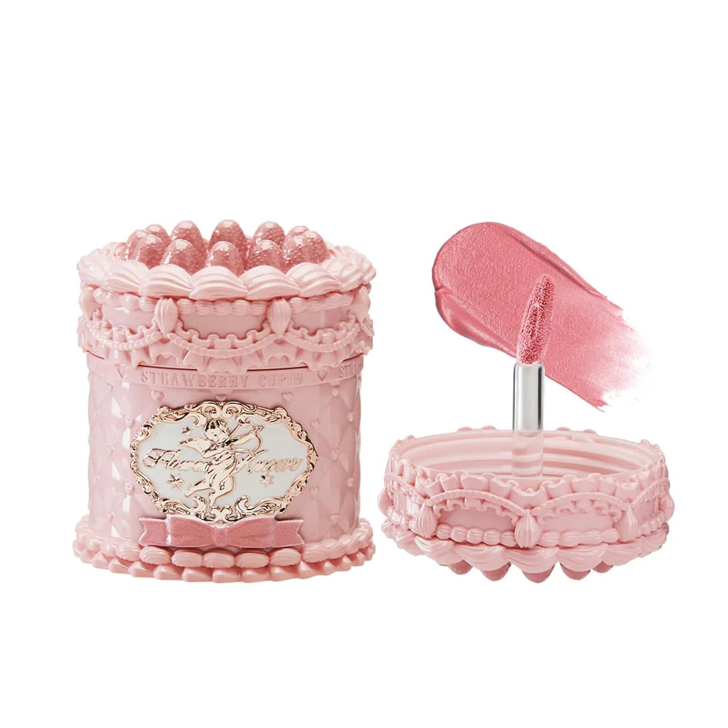 Flower Knows Strawberry Cupid Cake Lip Cream - Mauve Rose Pink Velvet Matte, Lightweight Hydrating Formula, Vegan