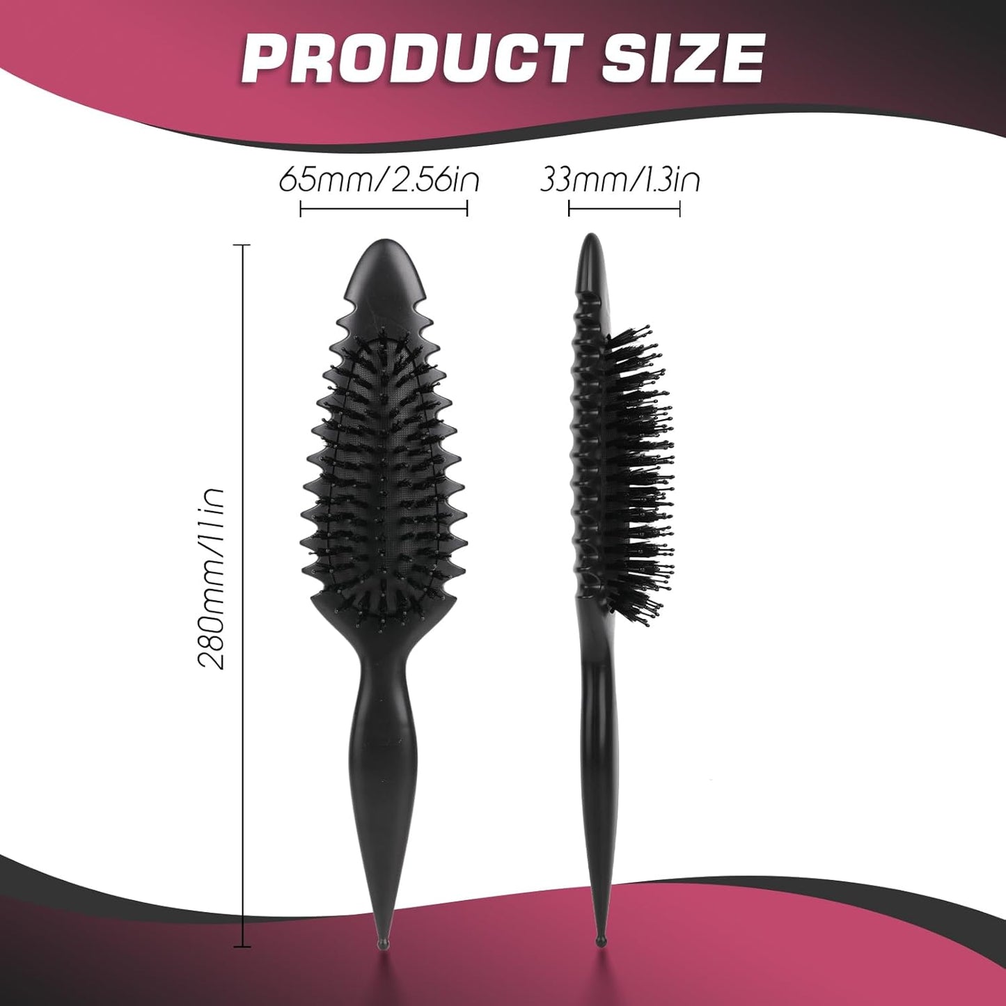 Curl Defining Brush for Curly Hair - Detangling & Styling Tool | Black