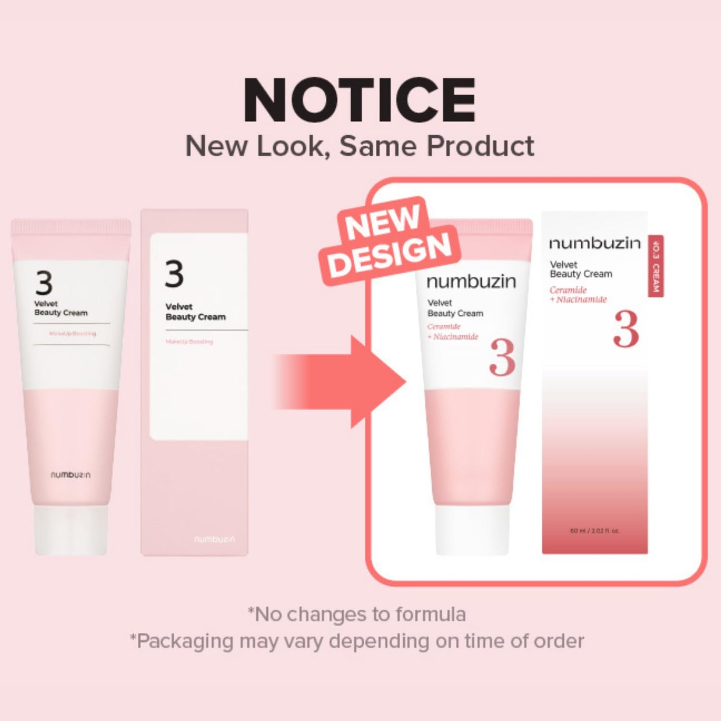 Numbuzin No.3 Velvet Beauty Cream - Hydrating Primer for Poreless, Smooth Skin | 2.02 fl. oz.