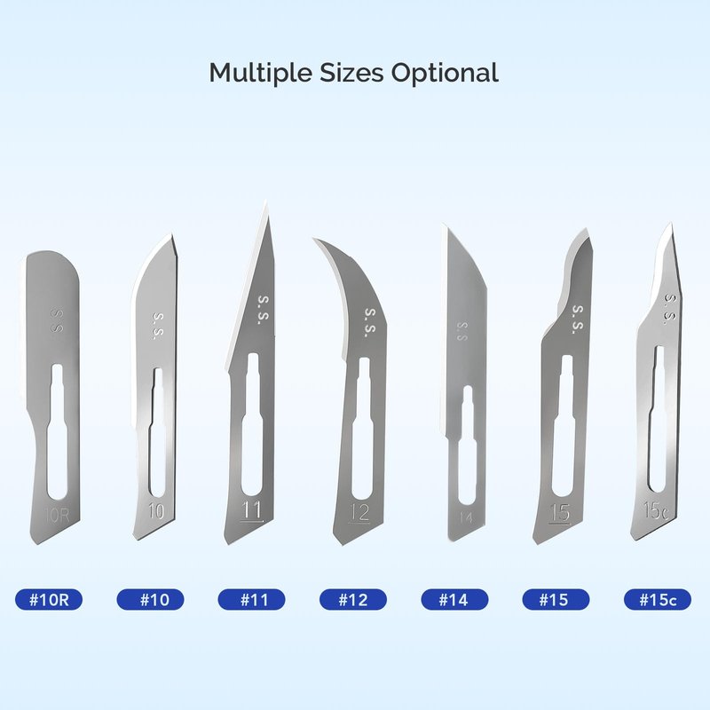 JMU 100pcs Sterile Surgical Blades #12, Disposable Stainless Steel Scalpel Blades, Individually Foil Wrapped