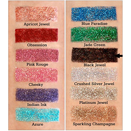 Glitties Black Jewel Fine Cosmetic Grade Loose Glitter - 10g Jar