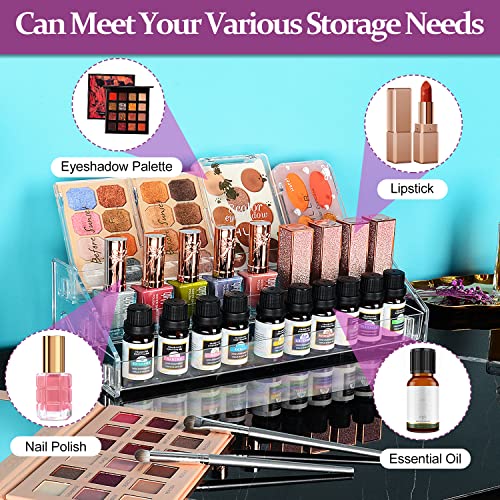 JessLab 3-Tier Clear Acrylic Nail Polish and Essential Oil Organizer