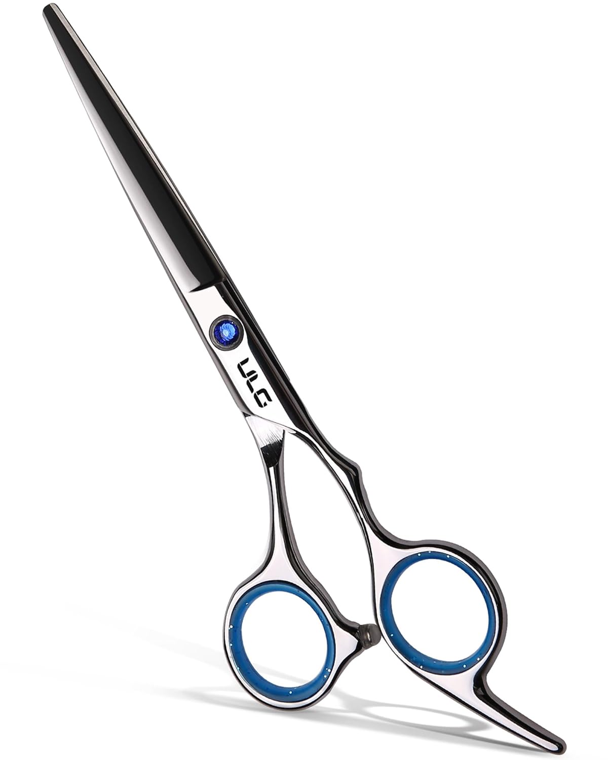 Left-Handed Hair Cutting Scissors - ULG 6.5-Inch Razor Edge Barber Shears | Japanese Stainless Steel, Blue Fingerhole Ring