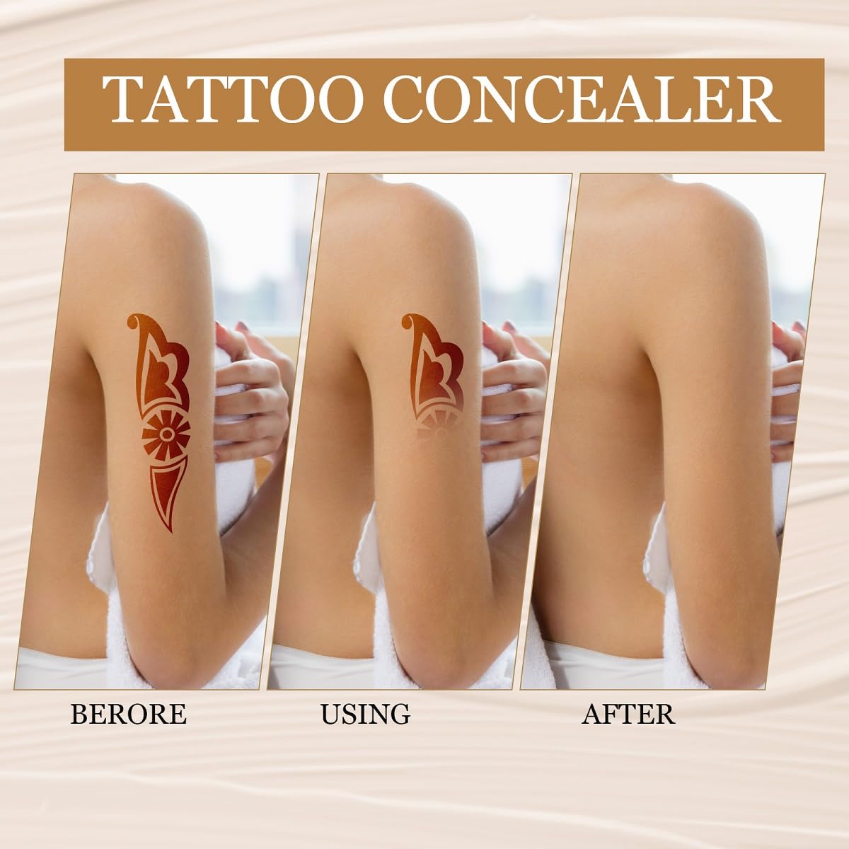 Tattoo Cover Up Makeup,2 Colors Tattoo Concealer - Body & Leg Makeup Waterproof No Transfer,Suitable for Cover Tattoo,Scars,Spots,Adjustabl Color