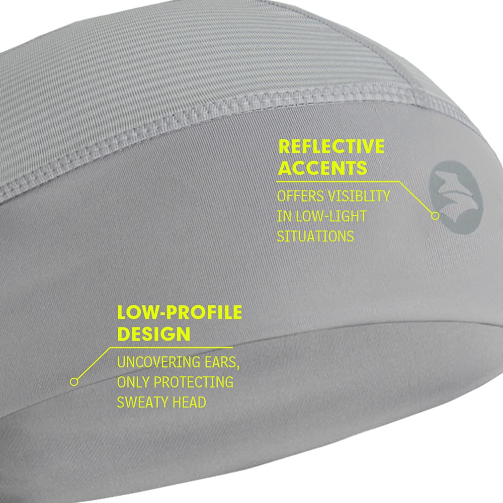 Low-Profile Cooling Helmet/Hard hat Liner, Stretch Working Cap, Summer Sweat Wicking Skull Cap, Running Beanie Sun Protection (Light Grey, 1)