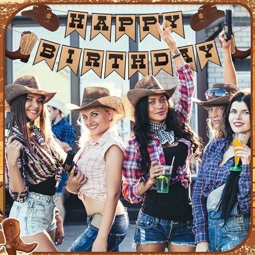 Cowboy Birthday Banner Decoration - Western Theme Party Supplies