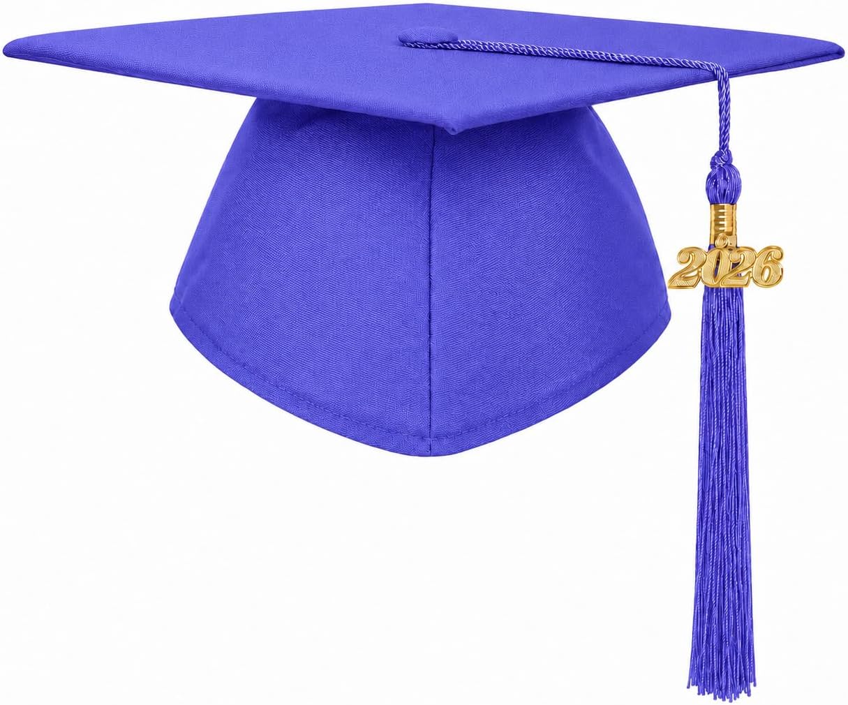 Matte Graduation Cap for Adults - Unisex 2026 Tassel Charm | Perfect for High School & College