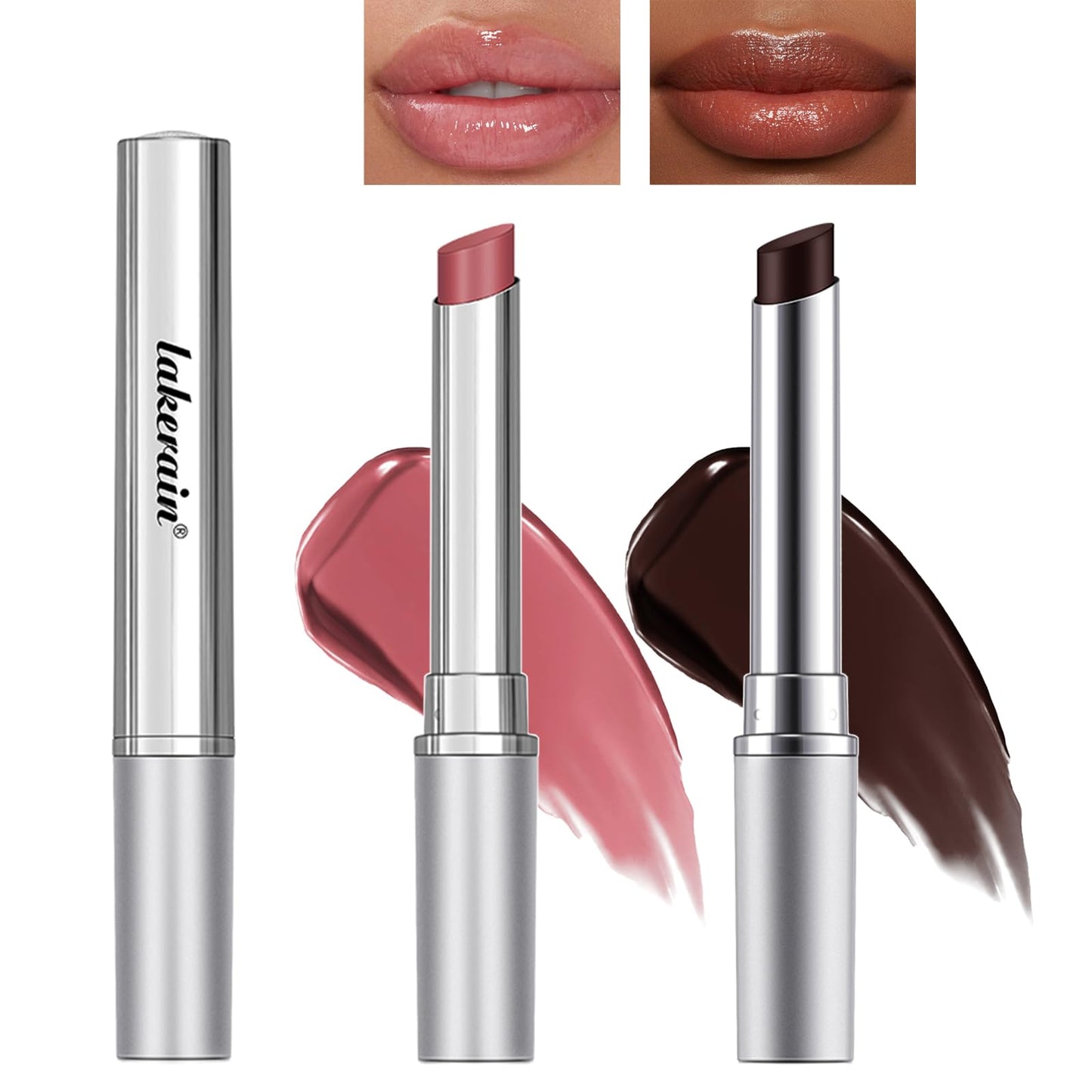 Mrettick 2PCS Honey Lipstick Tinted Lip Balm in Black and Pink，Sheer Hydrating Lipstick for All Skin Tones - Moisturizing Lip Color - Natural Glossy Finish