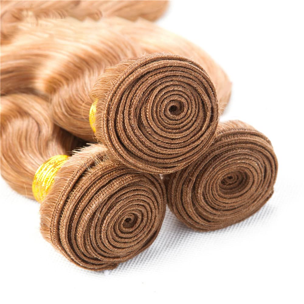 Light Brown Bundles Human Hair 30 Body Wave Bundles 26 28 30 inch 150g Peruvian Grade 8A Virgin Hair 3 Bundle 30 Light Brown Body Wave Bundle