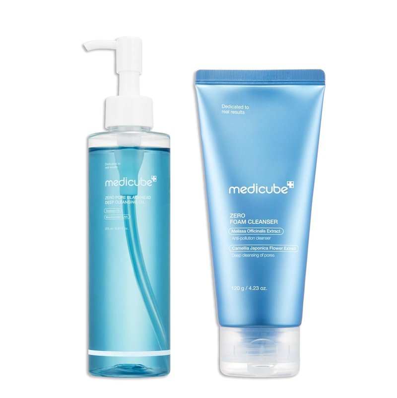 Medicube Double Cleansing Duo - Flawless Glass Skin Set | Zero Pore Cleansing Oil & Foam Cleanser