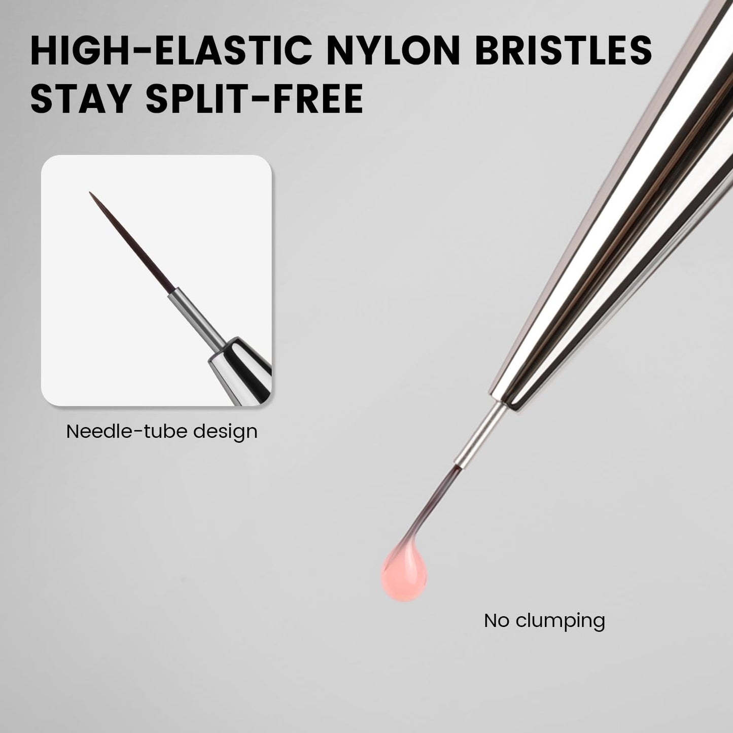EliteAlly Nail Art Liner Brushes - 6mm Detail Brush for Professional Nail Art Design | Manicure Tool