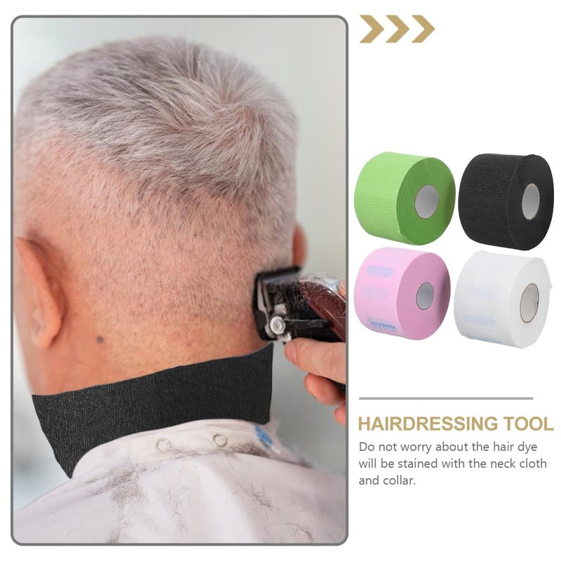FRCOLOR Barber Neck Protection Paper Strips 4.13X4.13 Inch Stretchy Neck Wraps Disposable Papers for Hair Cutting Dyeing Salon Use Comfortable Fit