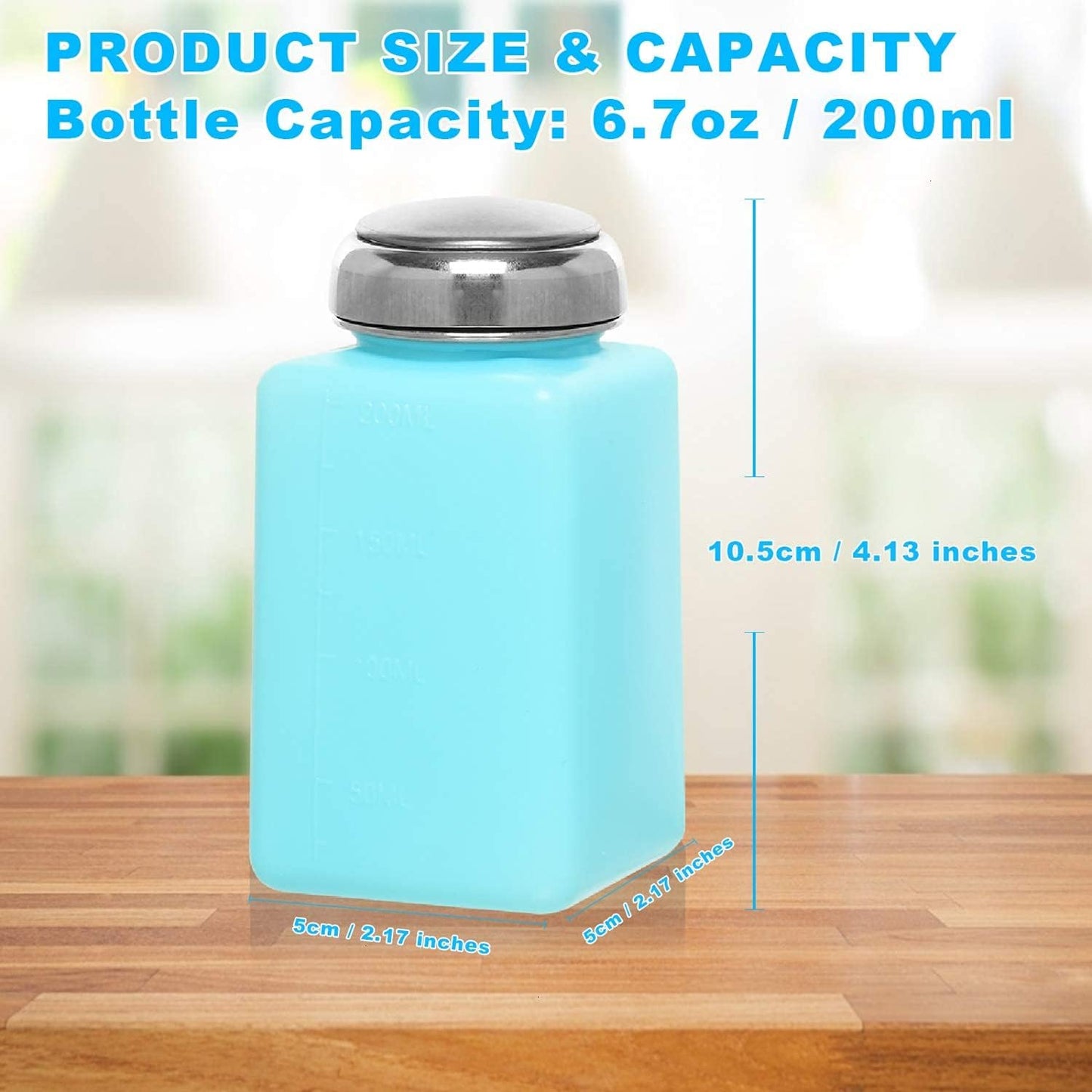 200ml Alcohol Dispenser Pump Bottle - 2 Pack for Easy Liquid Dispensing