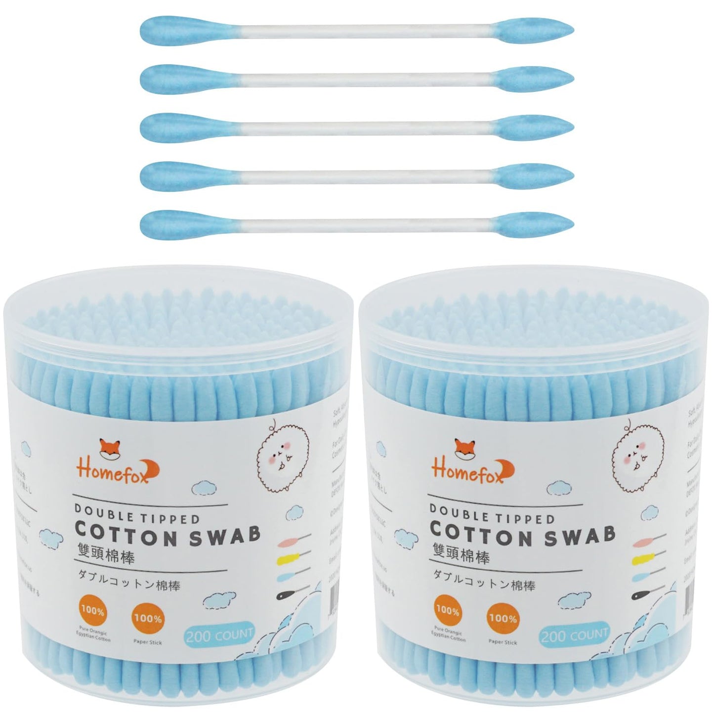 XL Pink Cotton Swabs - Pointed Precision Organic Buds | 250 Count Double-Sided Tips