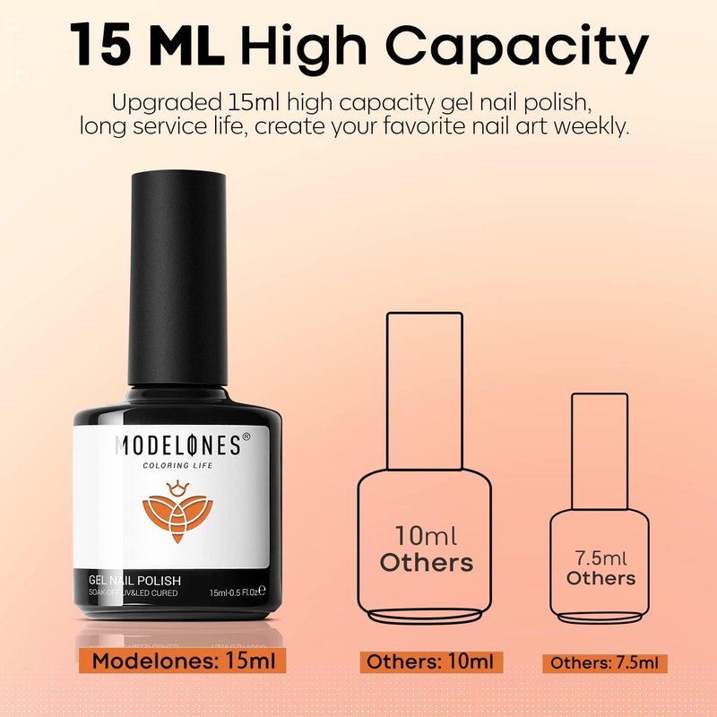 Bright Orange Gel Nail Polish - Neon Soak Off UV LED for Autumn Nail Art | 15 ML