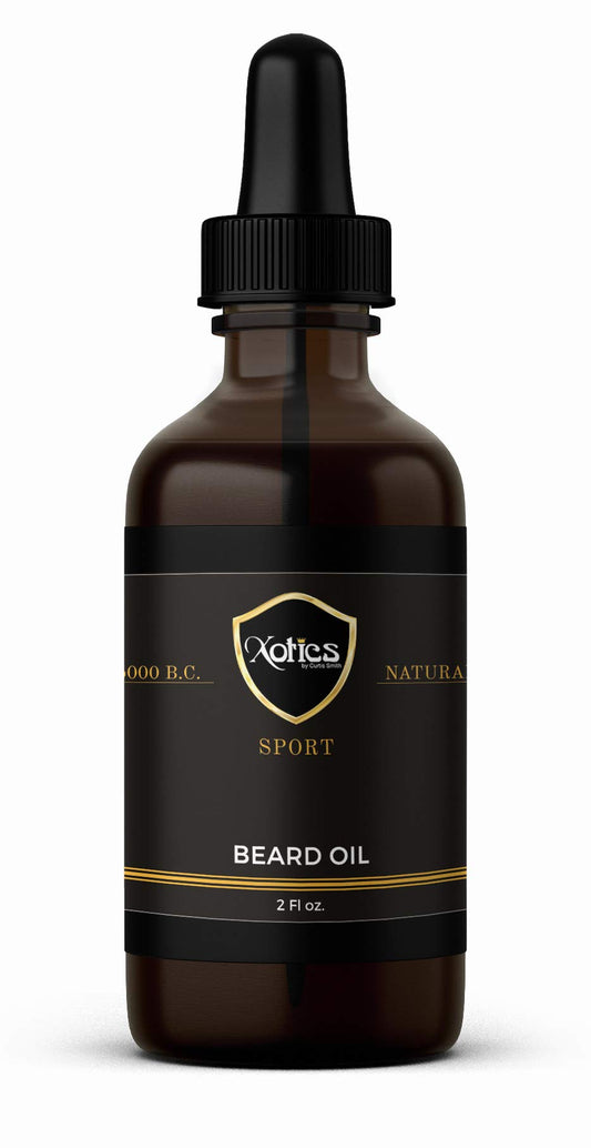Xotics Natural Beard Growth Oil - 100% Pure Organic Beard Oil for Men, Strengthens Beard/Mustache Growth - Beard Softners, Scented Beard Oil to Make it Grow Fast, Mustache Oil for Men,2oz (sport)