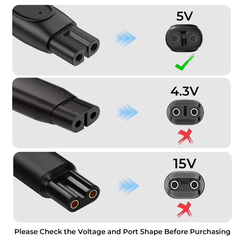 5V USB Shaver Charger Fit for Philips Norelco One Blade Series 3000 5000 7000 QP2724 QP2834 QP1924 MG5910 MG7910 MG9510 Electric Trimmer Razor with Cleaning Brush