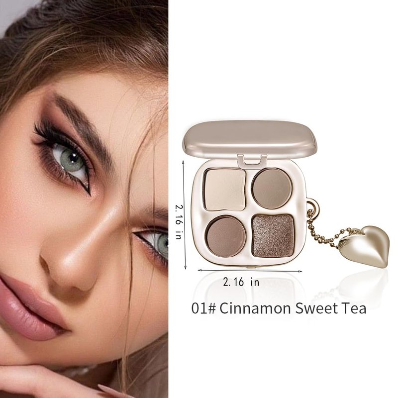 Neutral Nude Cool-Toned Eyeshadow Palette - Matte & Shimmer, High-Pigment, Waterproof Mini Smokey Eye & Contour Palette