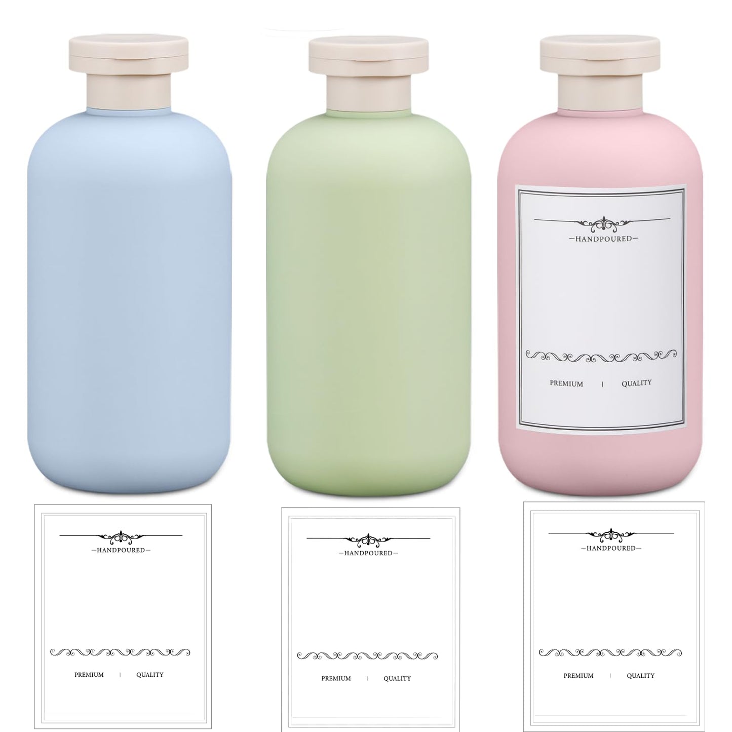 UMETASS 3 PACK Travel Shampoo Bottle, Empty Plastic Squeeze Bottles 6.8oz with Flip Cap, Lotion Container for Toiletries Travel Size Shampoo and Conditioner