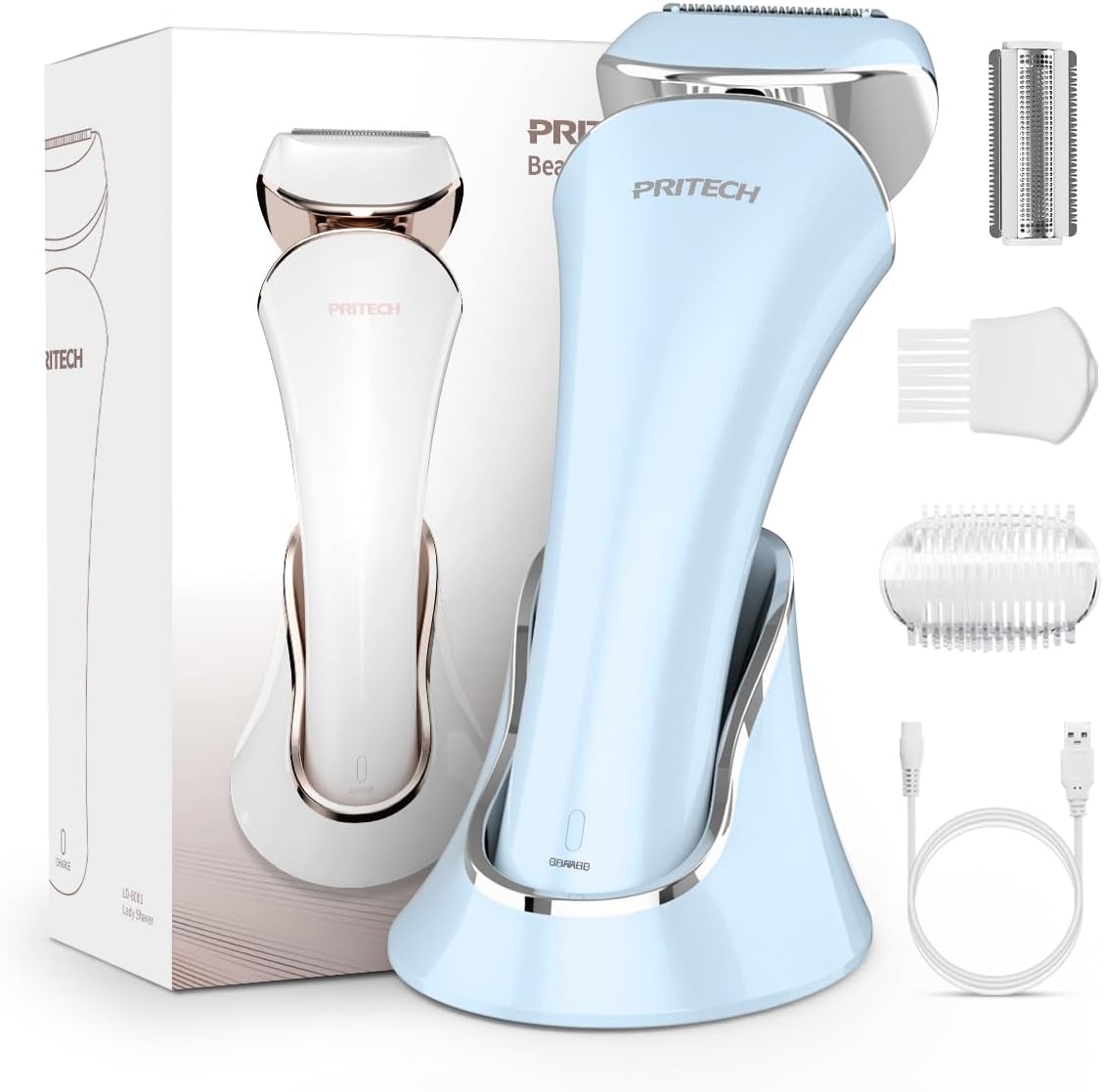 Electric Razor for Women - Rechargeable Waterproof Shaver for Legs, Arms & Bikini | Extra Foil Blade Included