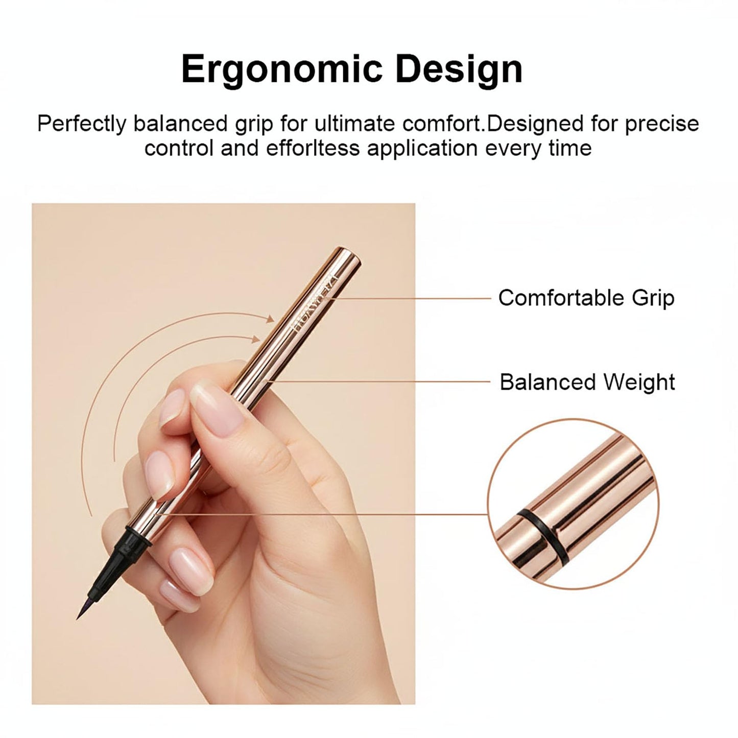 UKLXX 2 PCS Liquid Eyeliner, Black Matte Tint, Ultra Fine Tip, Lasting Pigment Eyeliner Pencil, Silky Smooth Formula, Quick Drying