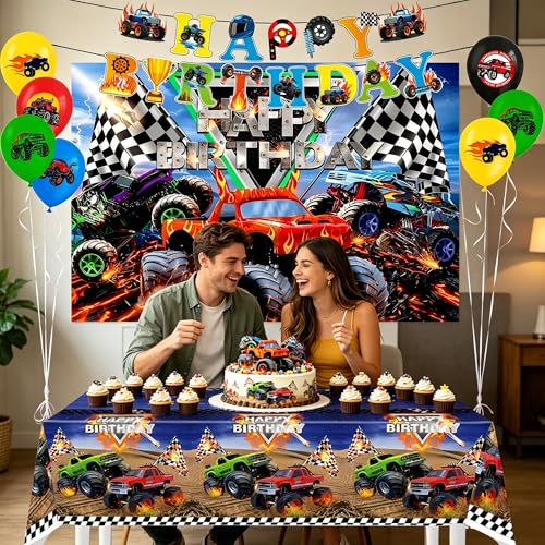 24 PCS Truck Birthday Decorations Set for Boys' Parties