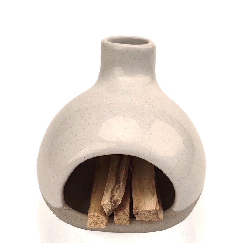 Palo Santo Holder-Mini Chimenea Incense Burner for Wood Sticks, Sage, Cones, Palo Santo Burner for Yoga Meditation Room Home Decor (Sand)