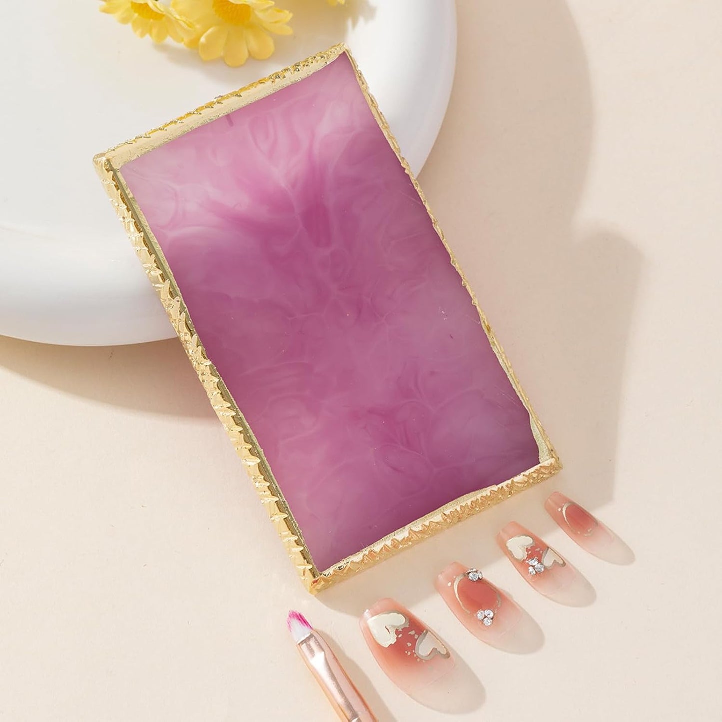 Nail Art Palette - Resin Nail Polish Mixing Tray for Creative Designs | Gray Color