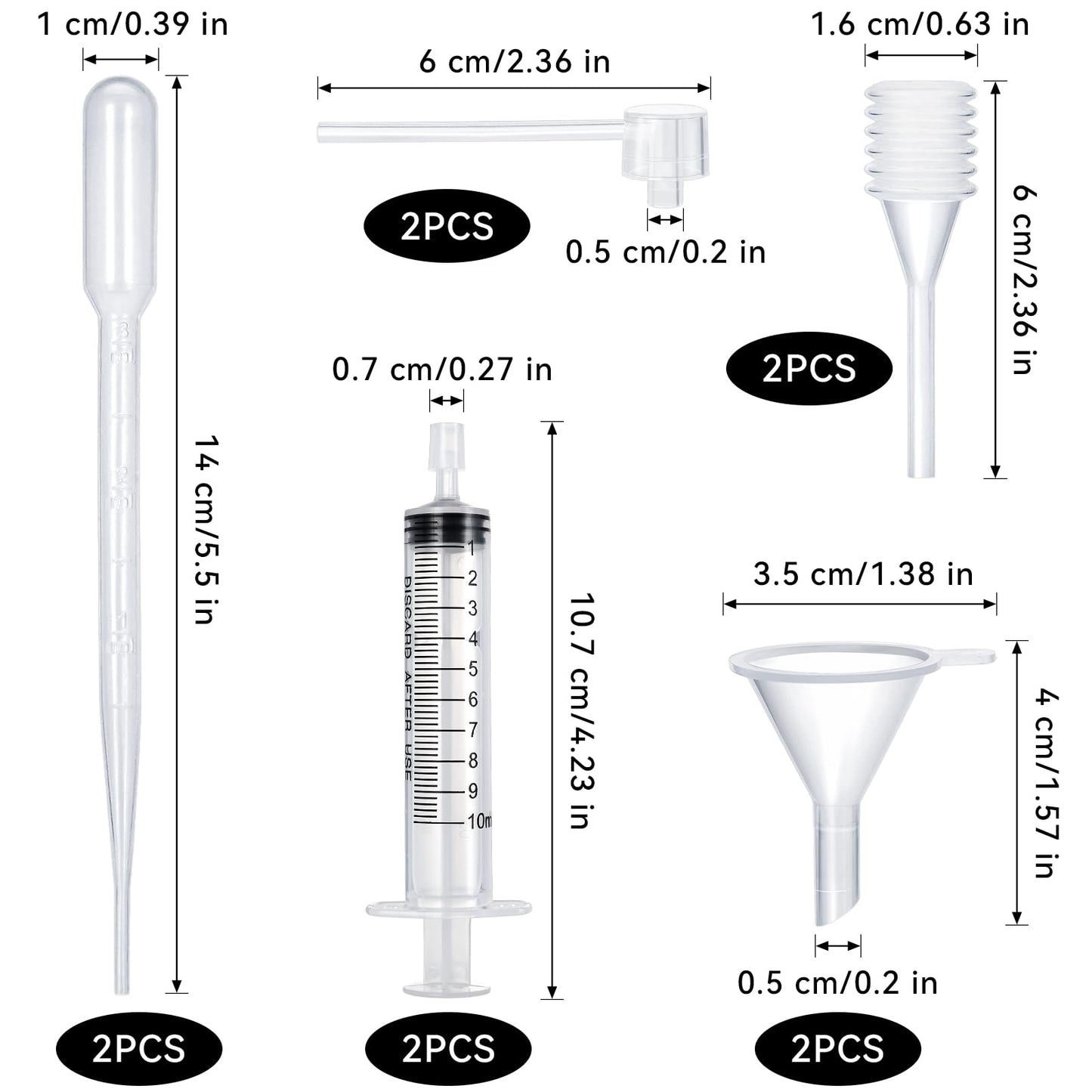 10pcs Perfume Refill Tool Kit,Plastic Perfume Dispenser Transfer Tools,Travel Refill Tool Set for Liquid Cologne Fragrance Sample Essential Oils (Clear, 10ml/10pcs)