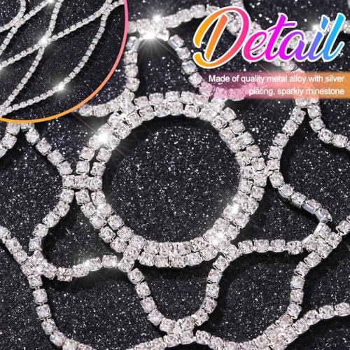 CAKURE Rhinestone Flapper Head Chain - Silver 1920s Gatsby Headpiece