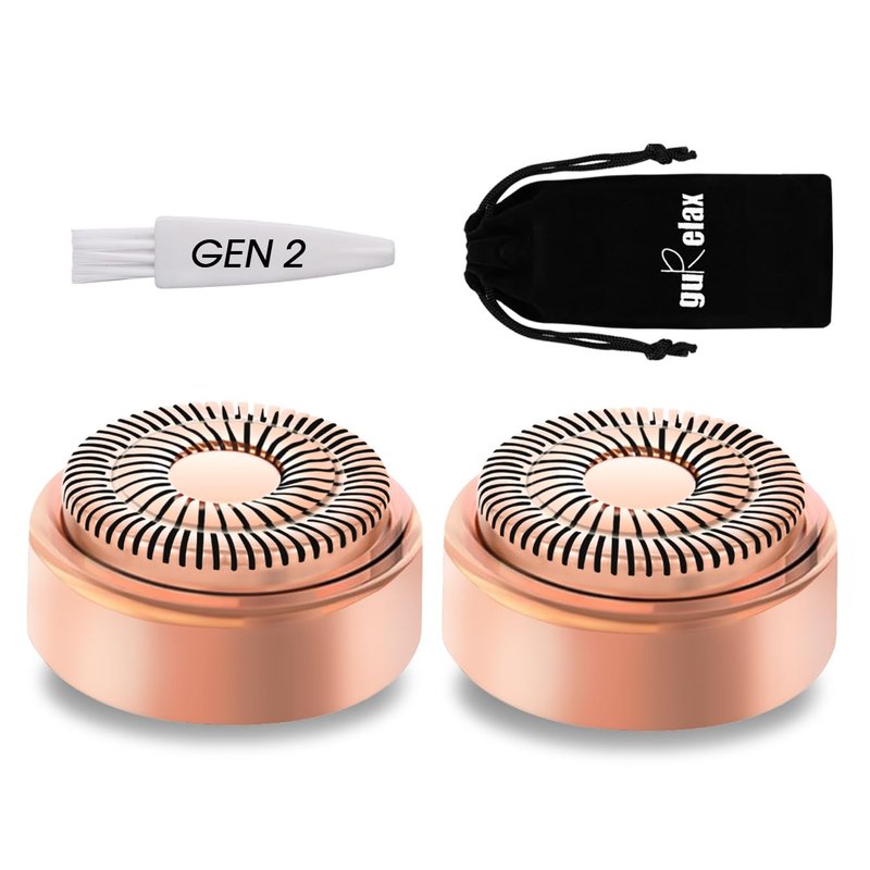 Gurelax Gen 2 Replacement Heads for Flawless Facial Hair Remover, 18k Gold Replacement Blades for Finishing Touch Flawless Hair Removal(2PCS)