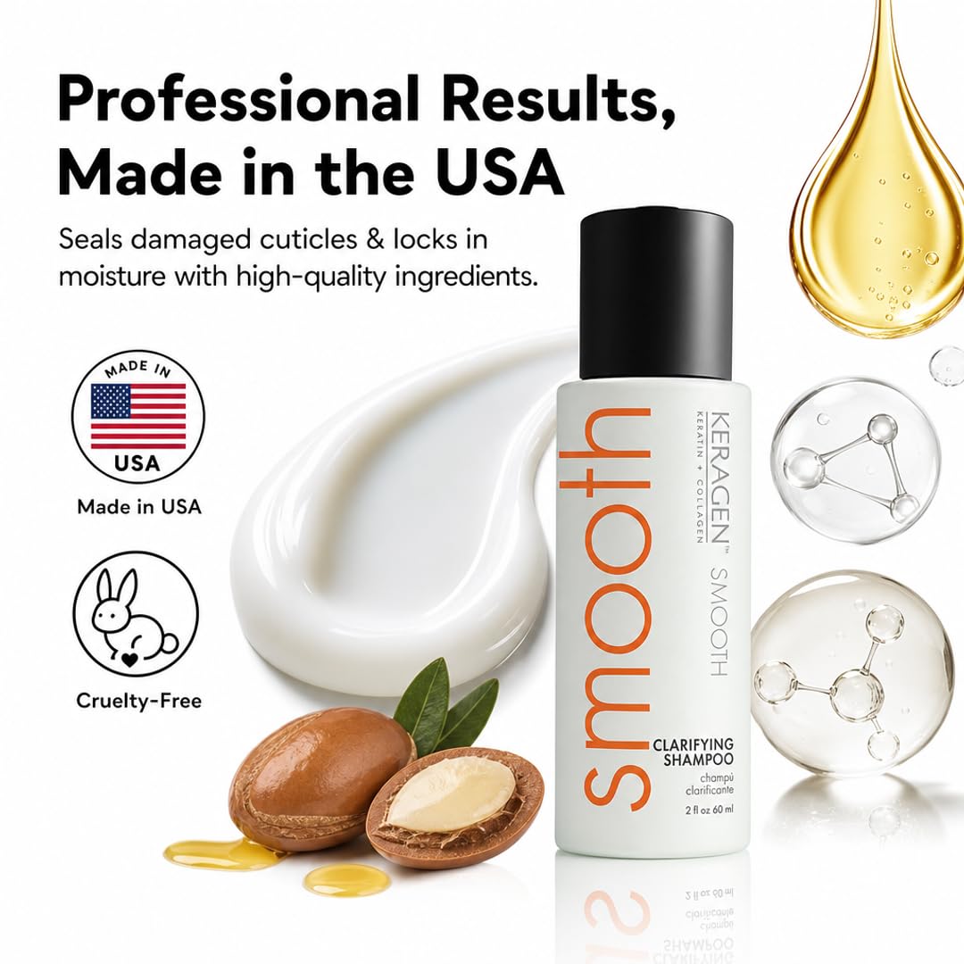 KERAGEN At-Home Keratin Smoothing Treatment Kit – Formaldehyde-Free Express Blowout for Coarse & Frizzy Hair | 0-Hour Wait Time, Instant Wash-Ready Formula | Cruelty-Free, Made in USA | 2 oz