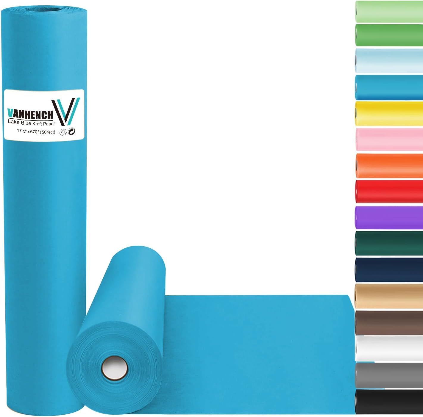 Brown Wrapping Paper Roll - Craft Kraft Packing Paper 17.5"x1200" for Gifts, Arts, & Moving Supplies | 70GSM