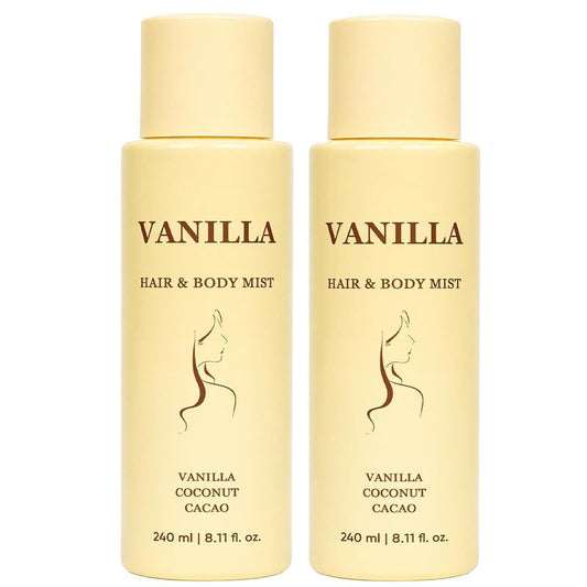 Vanilla Hair and Body Mist - Lightweight Tropical Vanilla Scent | Hydrating Mist for Skin & Hair, Long-Lasting Fragrance