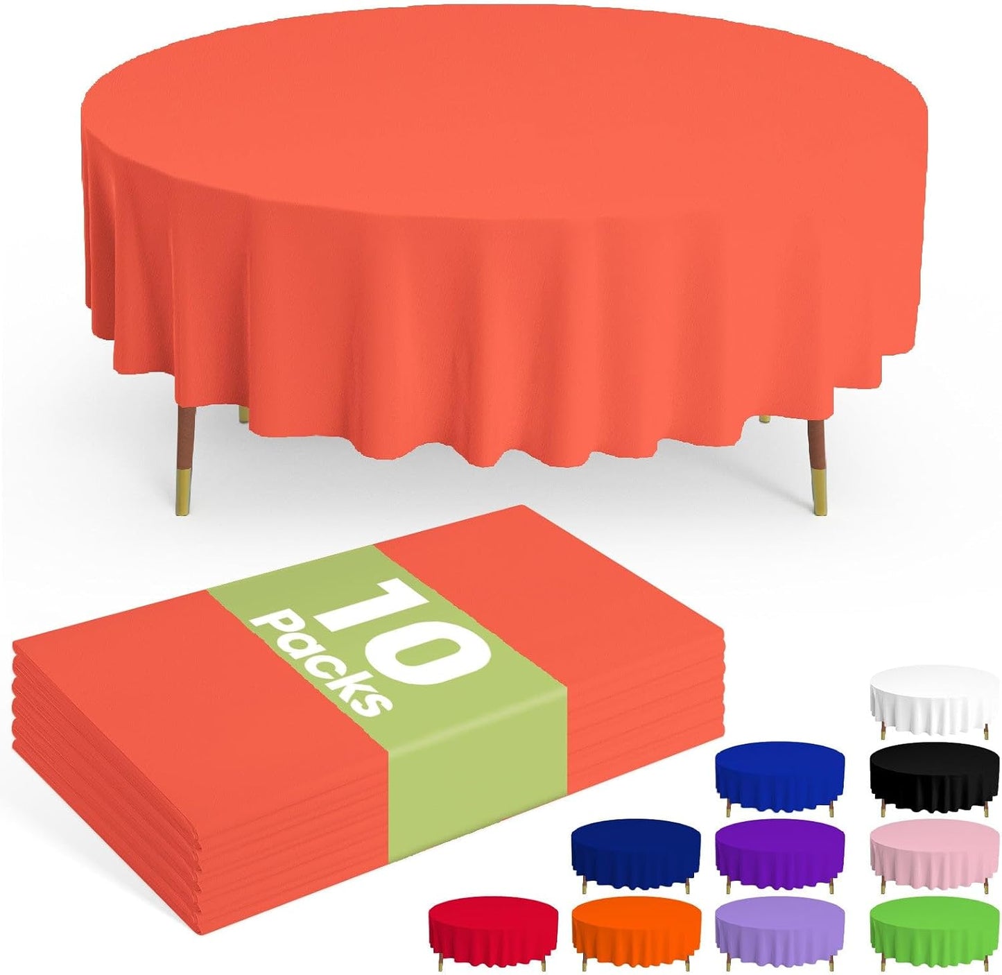 Plastic Table Cloths - 10 Pack Disposable 54 x 108 Inch for Parties, Picnics & Weddings | Rectangle White