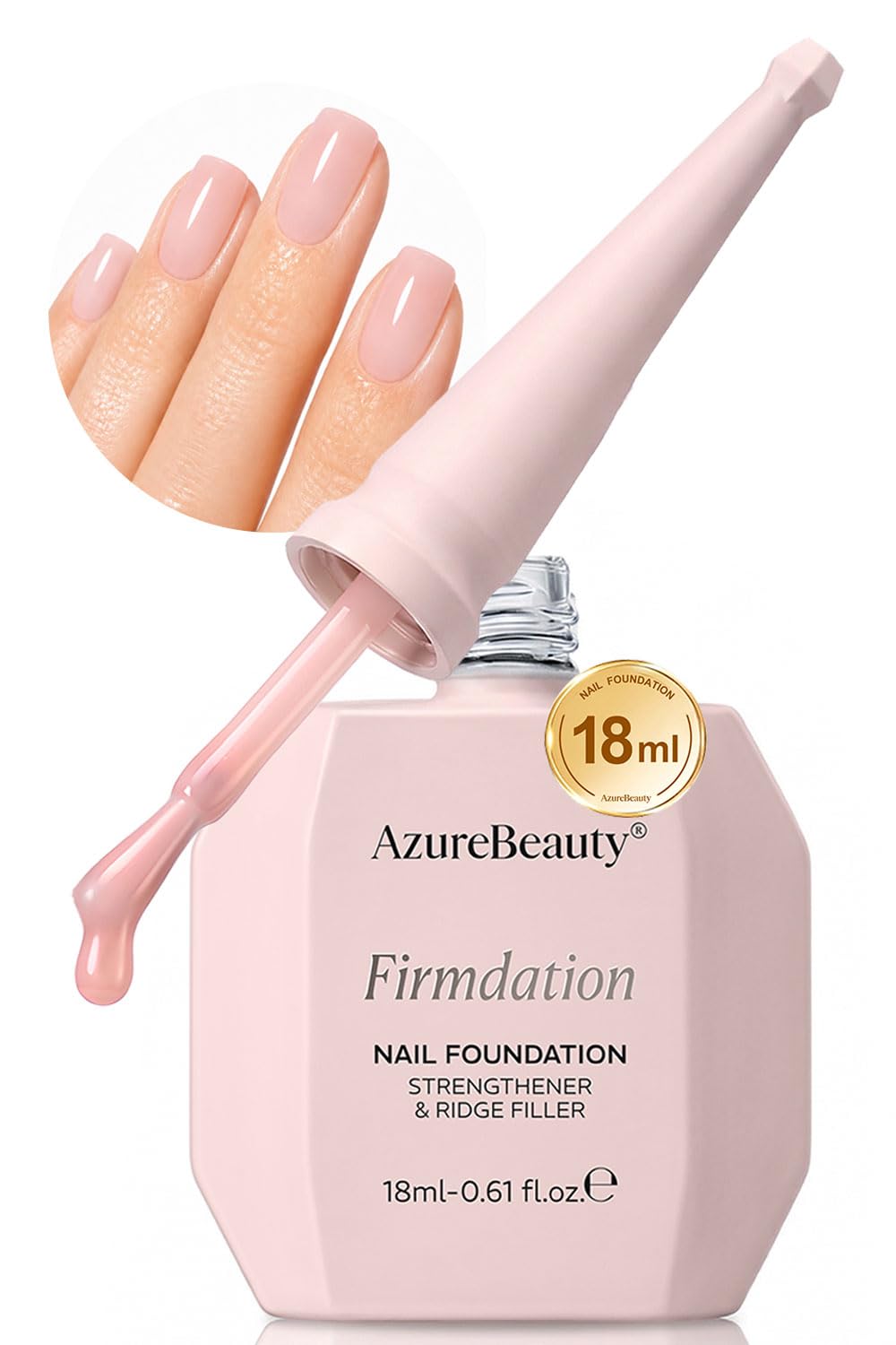 AzureBeauty 18ml Nail Strengthener and Growth, Jelly Pink Ridge Filler