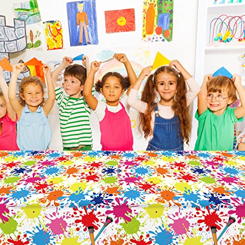 Art Paint Splatter Tablecloths - 3 Pack for Birthday Parties