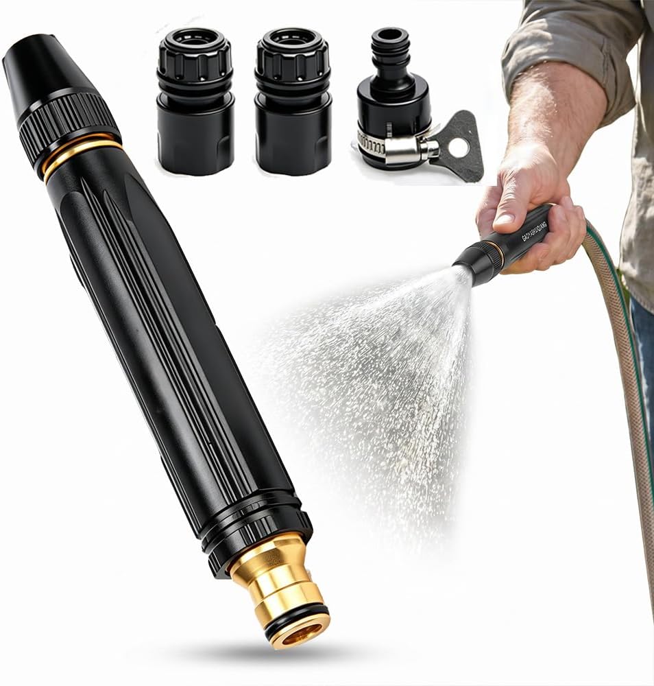 High Pressure Power Washer Nozzle Set - Multi-Function Spray Gun with 3 Modes | Ideal for Yard, Pets, and Car Cleaning (2 PCS)