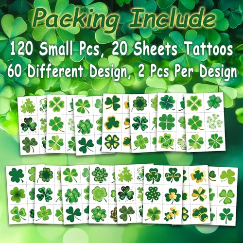 120 Shamrock Temporary Tattoos for St. Patrick's Day Fun