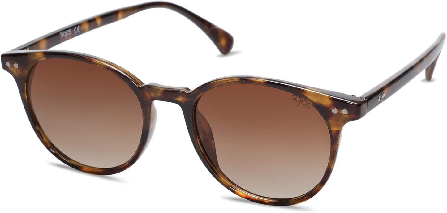 SOJOS Small Round Polarized Sunglasses for Women & Men - Vintage UV400 Protection