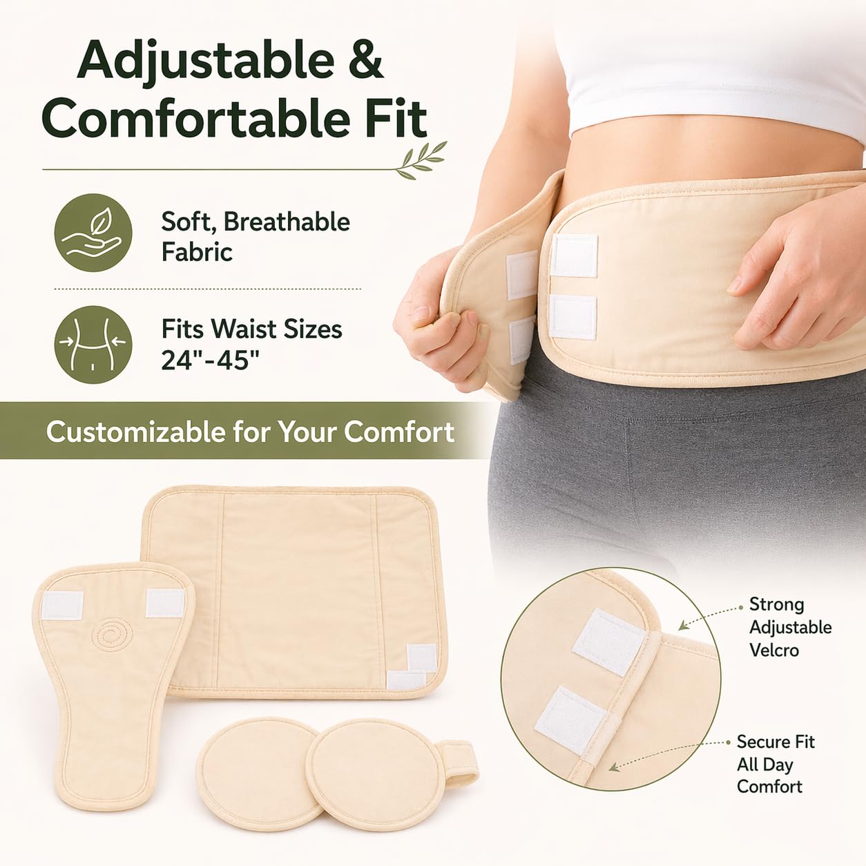 Eden Labs Castor Oil Pack, Reusable Castor Oil Wrap with 116ml, Comfortable Waist Pack for Daily Wellness Routine, Supports Relaxation & Digestive Comfort, Adjustable & Easy to Use