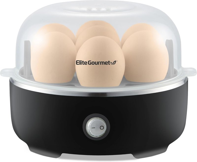 Easy Egg Cooker - Electric 7-Egg Capacity, Soft/Medium/Hard-Boiled, Auto Shut-Off, BPA Free | Classic Black