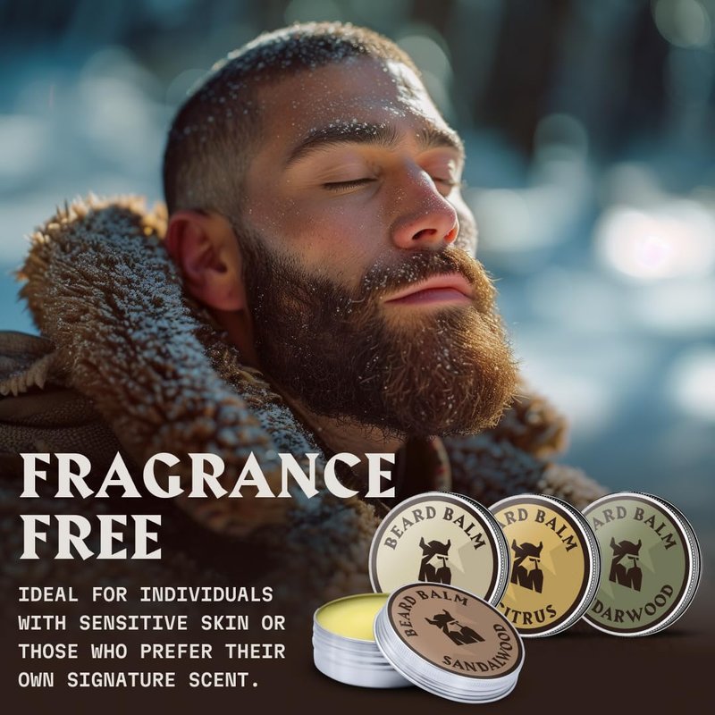 Striking Viking Beard Balm for Men - Pack of 4, 1 Oz Tins, Assorted Scents - Hydrating Balm & Moisturizer - Beard Butter Variety Pack